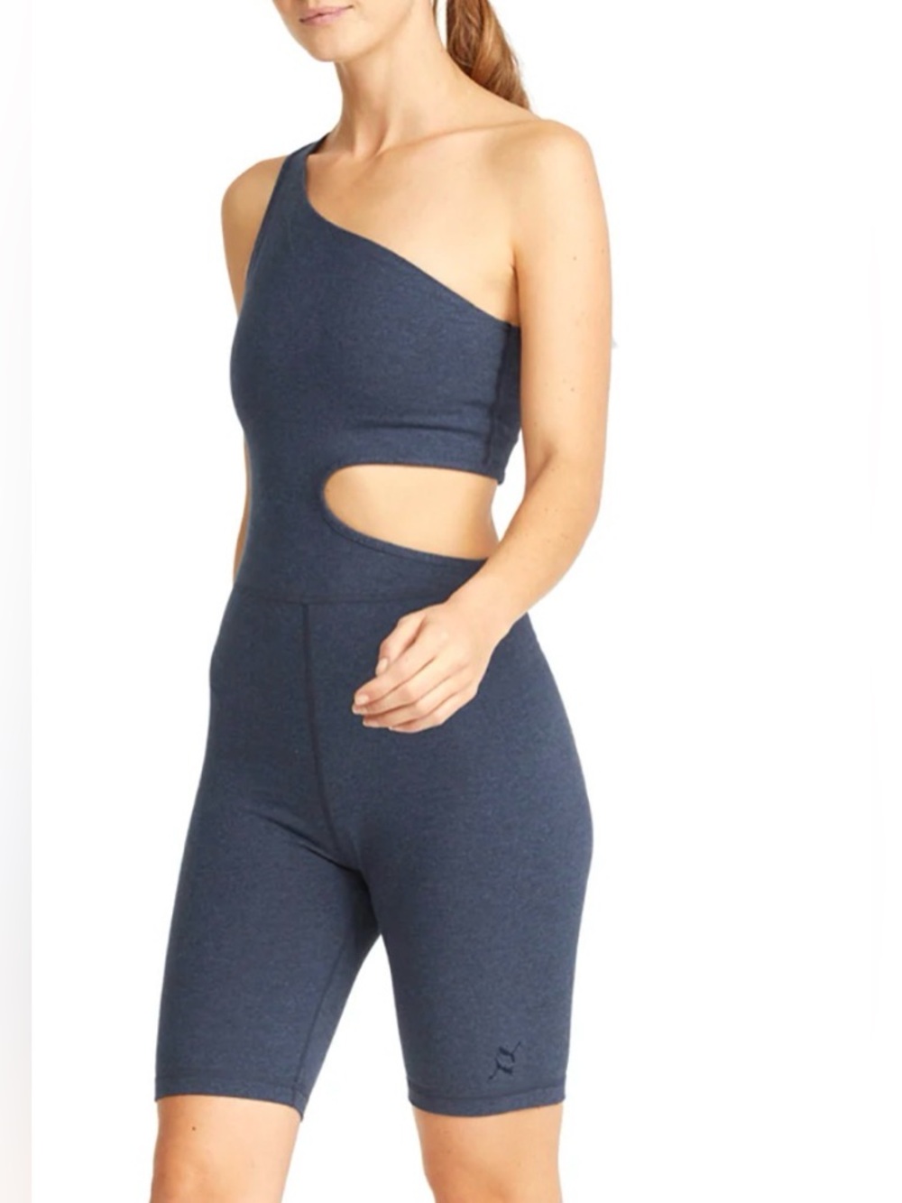 Puma One-Shoulder Navy Cutout Romper